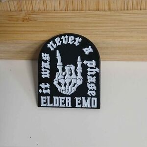 2/$14 Elder Emo Pin Badge Music Alternative Mens Womens
